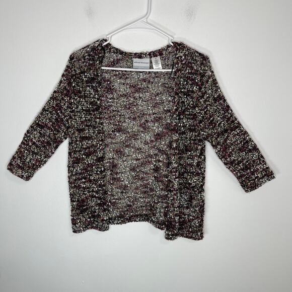 Alfred Dunner cardigan sweater knit women's small nubby but light weight neutral - Picture 6 of 11